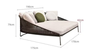 MABELLE Outdoor Day Bed in PE Rattan Weave. Customizable