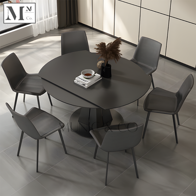 ASHER Modern Extendable Sintered Stone Round Dining Table