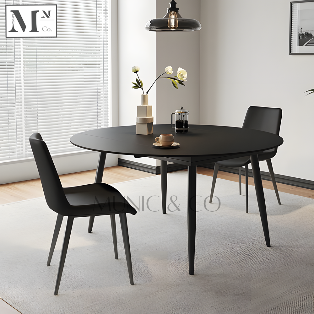 ASHER Modern Extendable Sintered Stone Round Dining Table