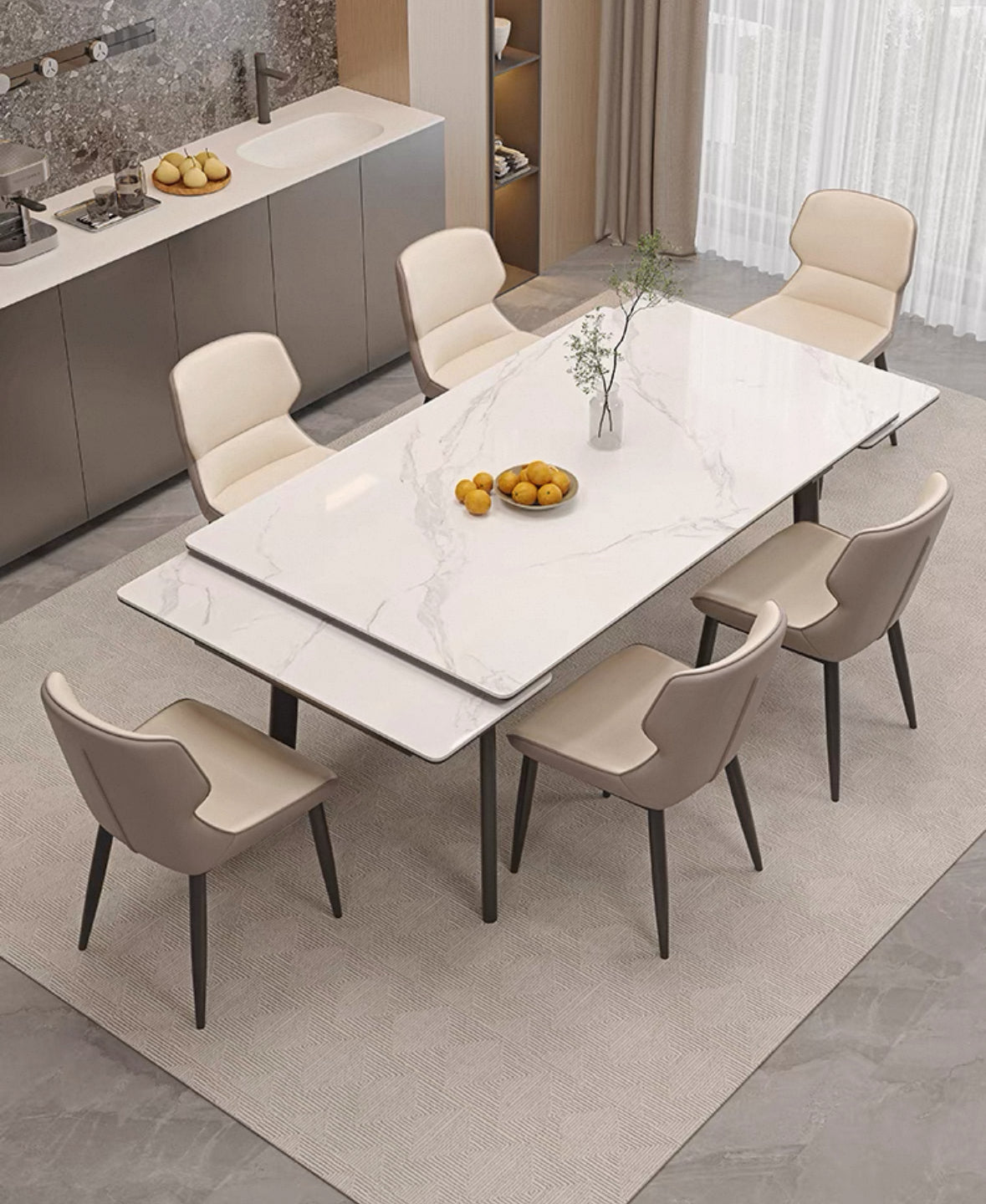FENZI Modern Sintered Stone Extendable Dining Table