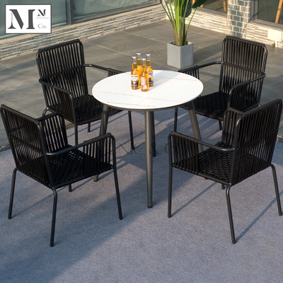 SLOAN Outdoor Dining Set in Black Rattan