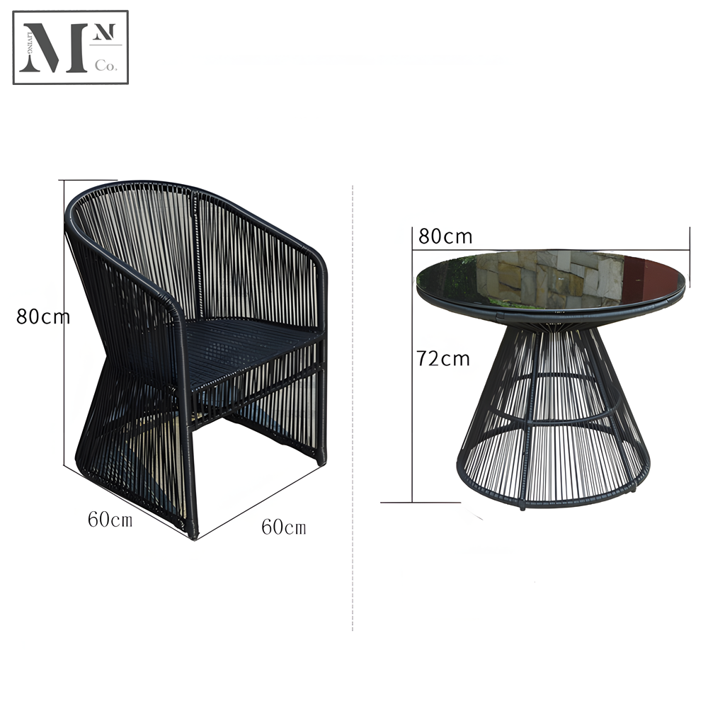 RICARDO Outdoor Dining Series. PE Rattan Outdoor Chair and Table