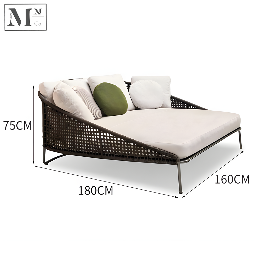 MABELLE Outdoor Day Bed in PE Rattan Weave. Customizable
