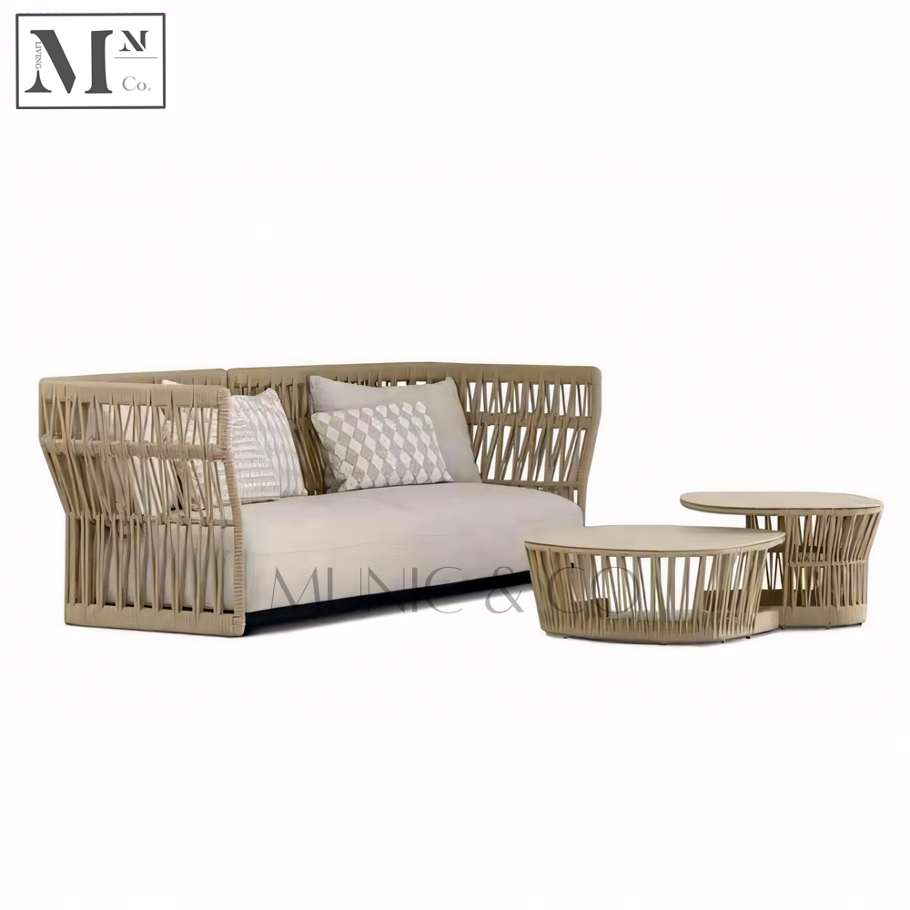 VETURE Outdoor Modular Sofa and Dining in Rope Weave