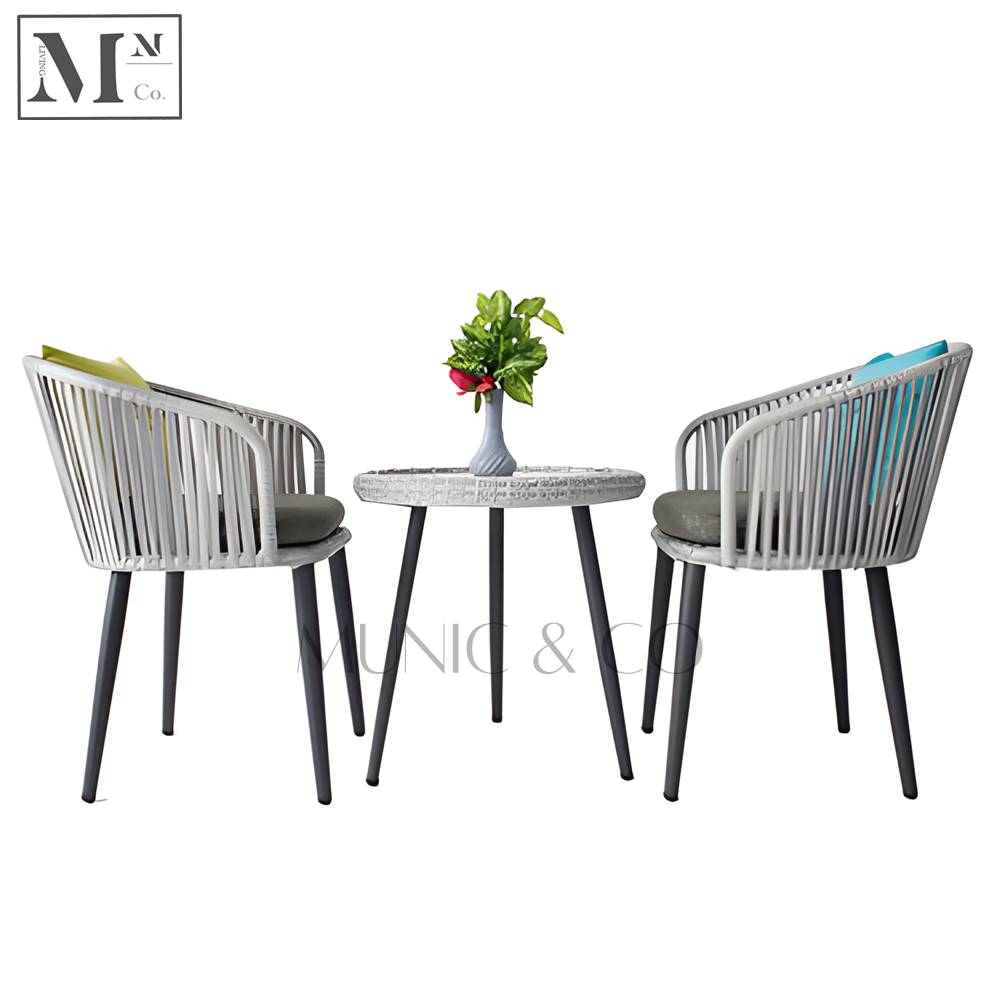 NATURA Petite Table Chair Set. PE Rattan Outdoor Dining Set