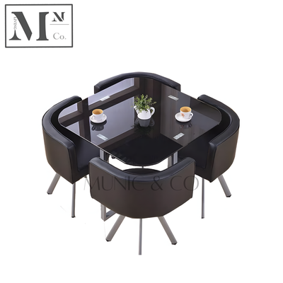 AMBER Contemporary Glass Dining Set