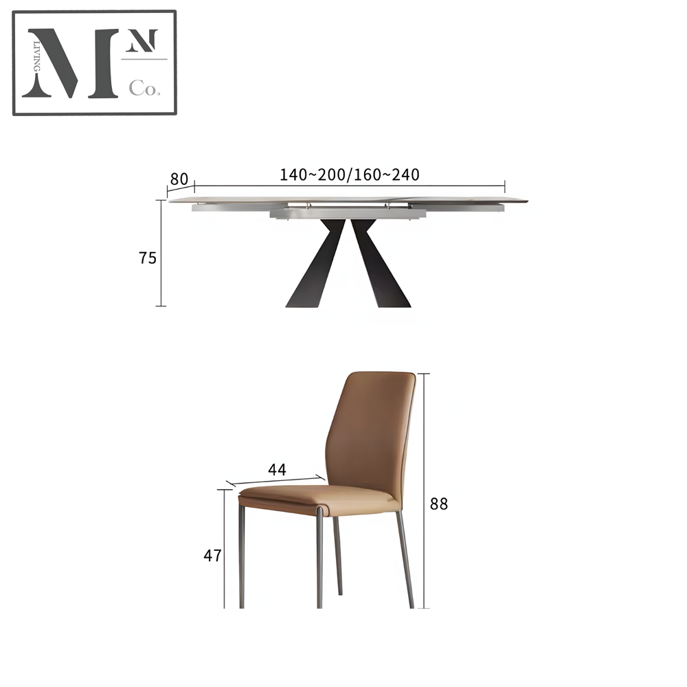 ALIZ Modern Extendable Sintered Stone Dining Table