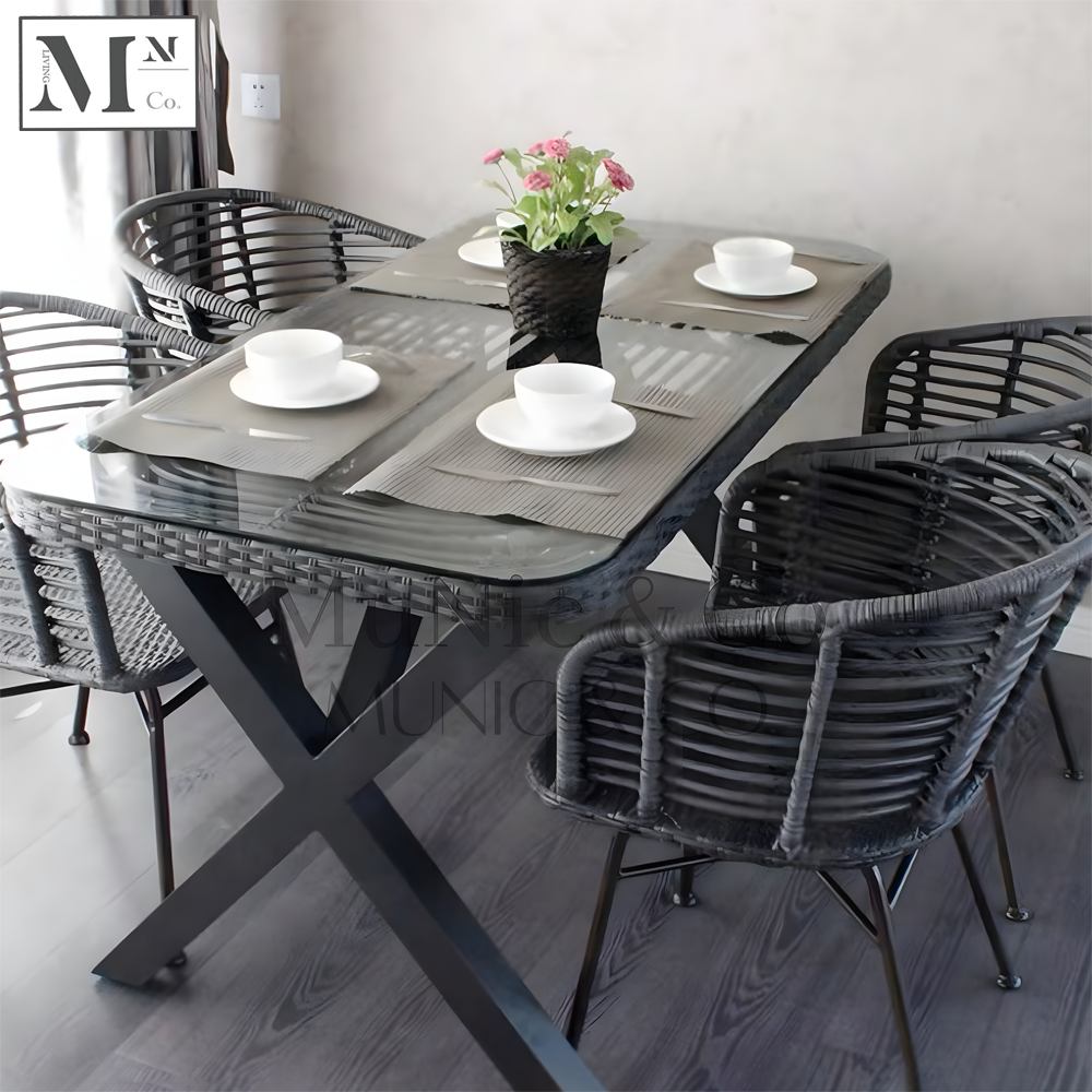 NATURA Dining Set. PE Rattan Outdoor Dining Set.  Indoor Dining Set