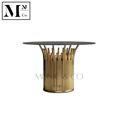 CASCO Contemporary Round Glass Dining Table