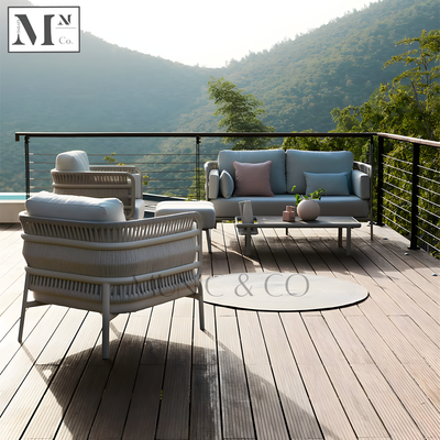 GENIEVE Outdoor Rattan Sofa in Rope Weave. Customisable Outdoor Sofa