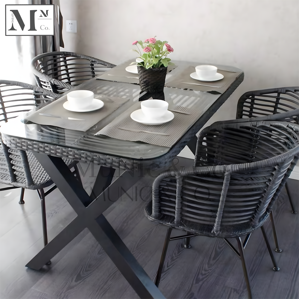 NATURA Petite Table Chair Set. PE Rattan Outdoor Dining Set