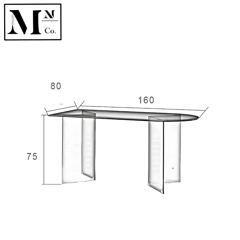AVA Sleek Glass Dining Table