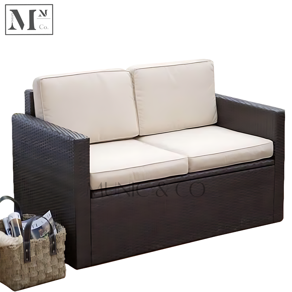 HOGAN Outdoor Storage Sofa in PE Rattan