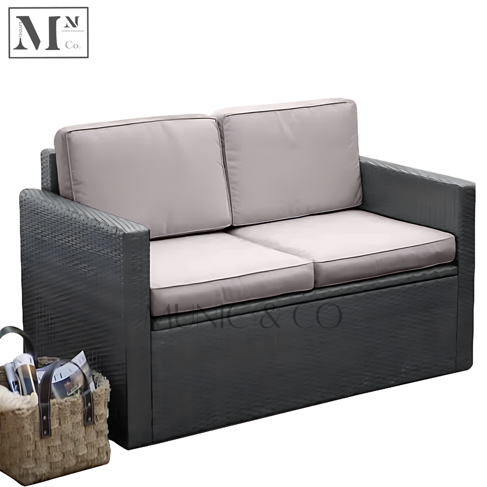 HOGAN Outdoor Storage Sofa in PE Rattan