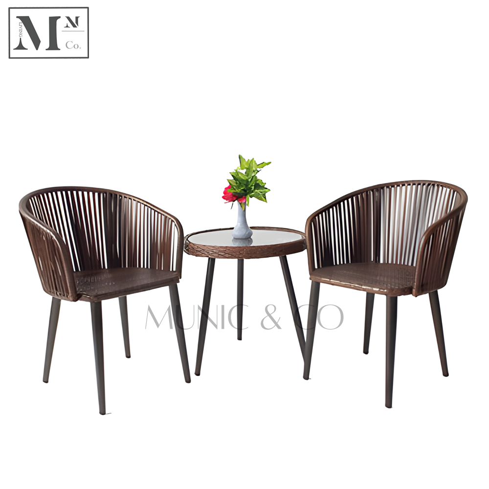 NATURA Petite Table Chair Set. PE Rattan Outdoor Dining Set