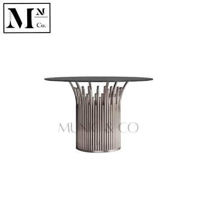 CASCO Contemporary Round Glass Dining Table