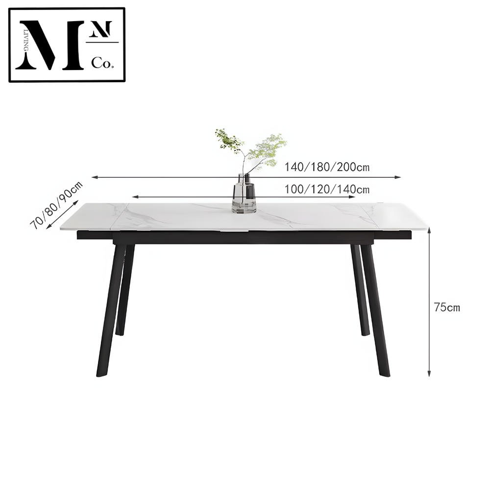 CHEZZ Modern Sintered Stone Extendable Dining Table