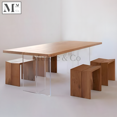 ZANGO Wooden Table on Acrylic Legs. Customisable