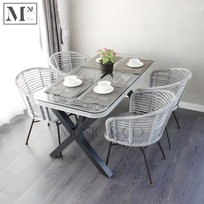 NATURA Petite Table Chair Set. PE Rattan Outdoor Chair and Table