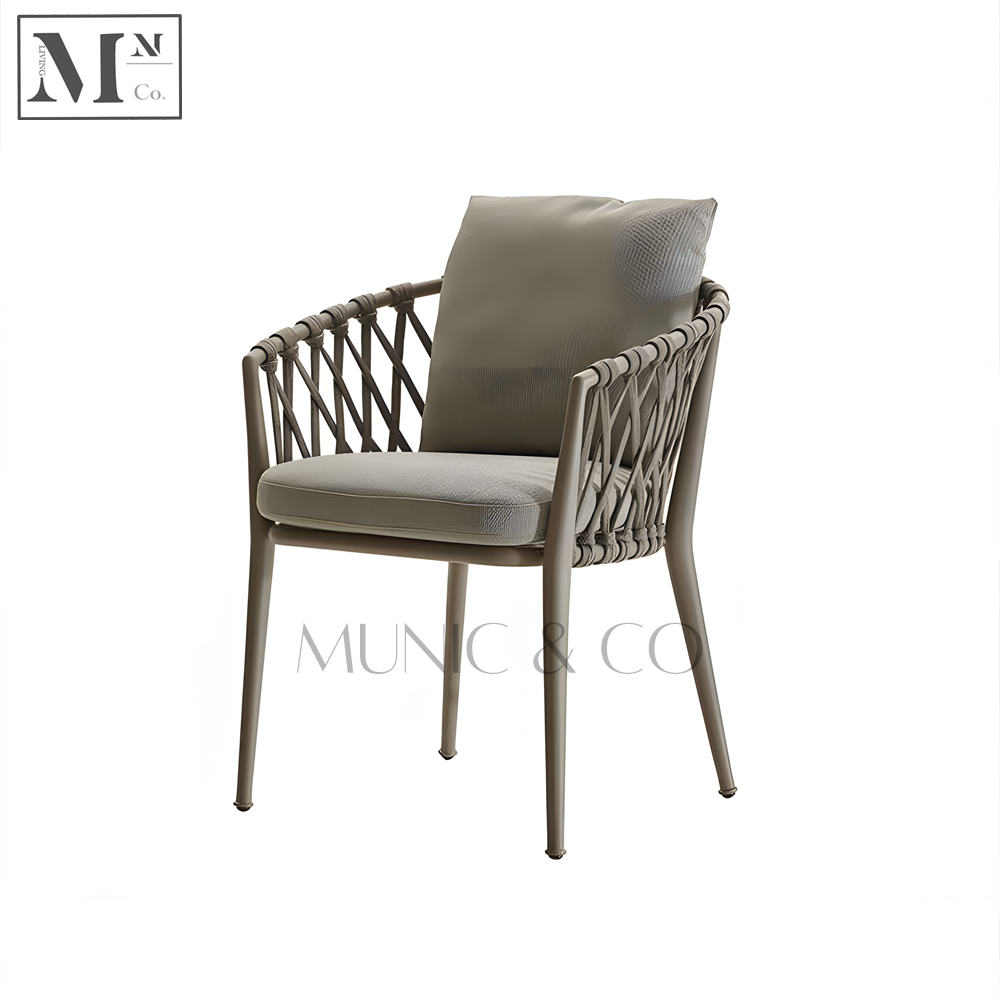 THADDEUS Outdoor Dining Chairs in Rope Weave