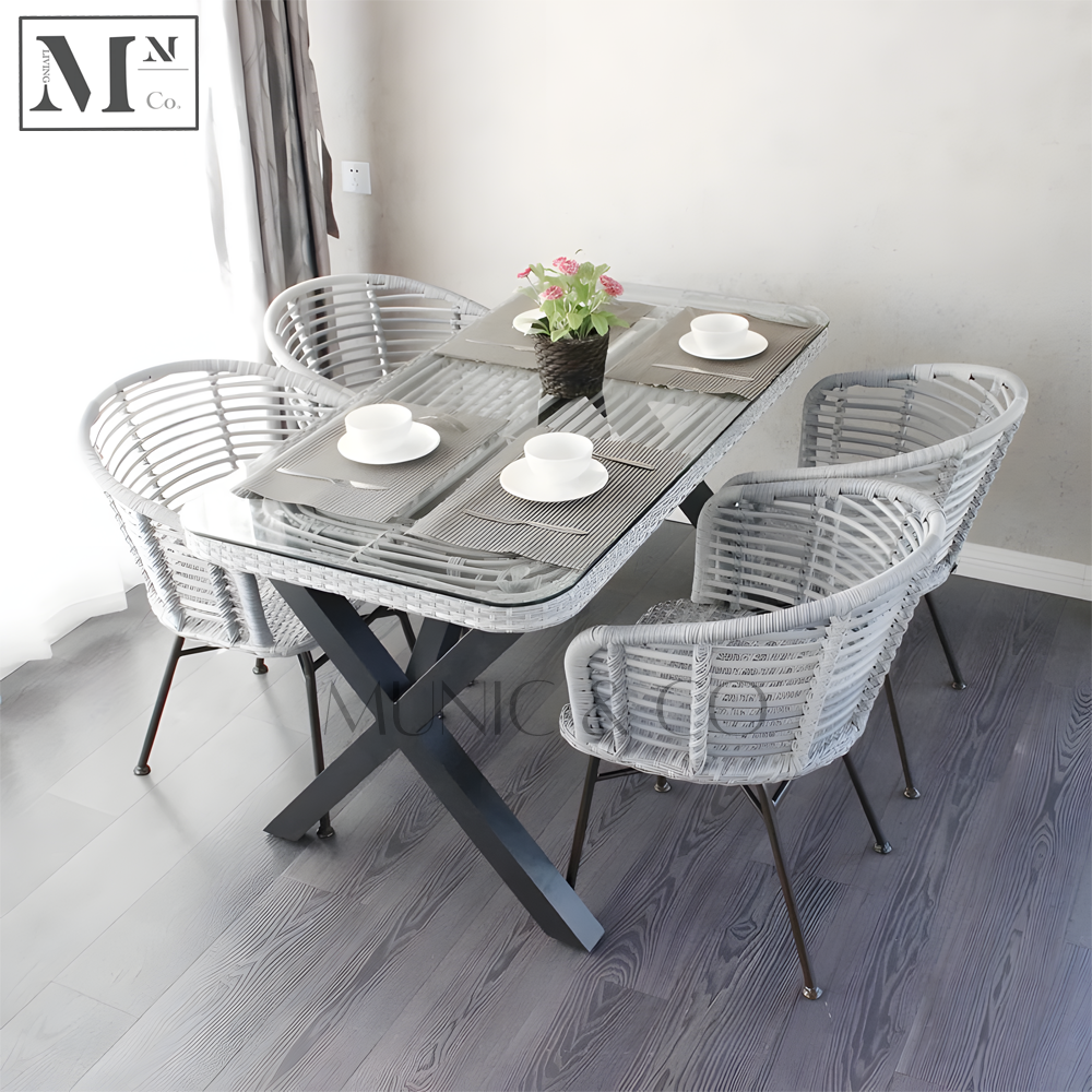 NATURA Dining Set. PE Rattan Outdoor Dining Set.  Indoor Dining Set