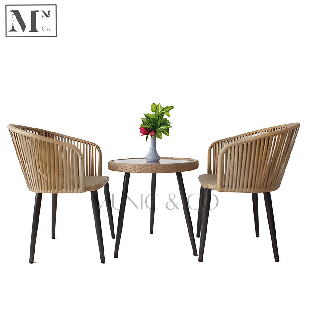 NATURA Petite Table Chair Set. PE Rattan Outdoor Dining Set