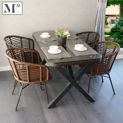 NATURA Petite Table Chair Set. PE Rattan Outdoor Chair and Table