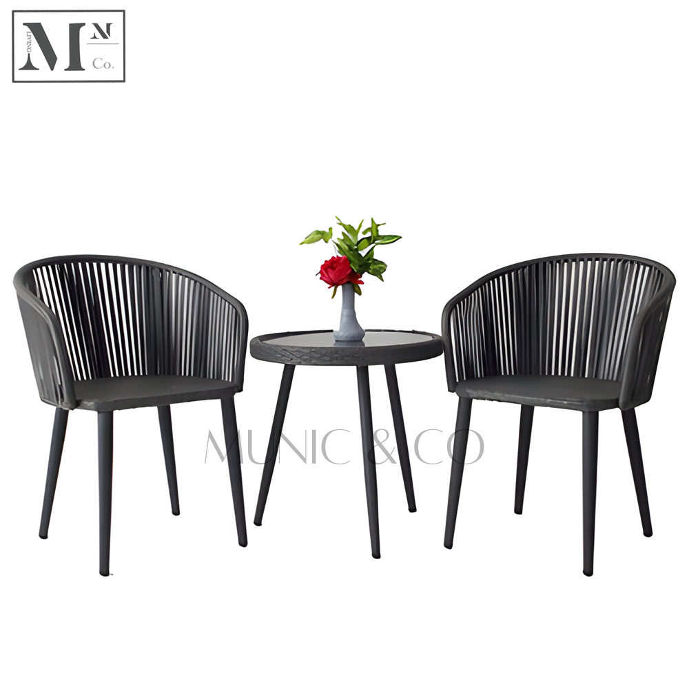 NATURA Petite Table Chair Set. PE Rattan Outdoor Dining Set