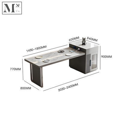 ATLAS Contemporary Sintered Stone Dining Table with an Island.  Custiomizable