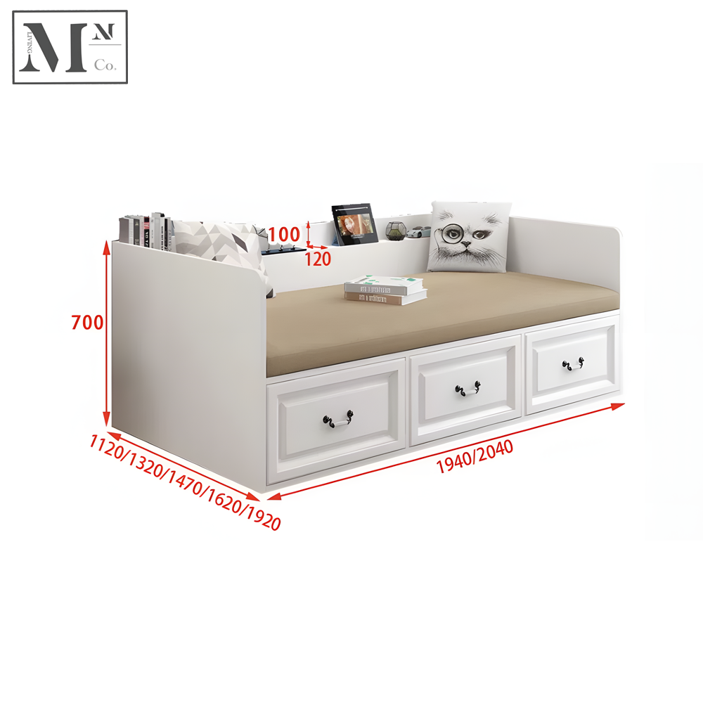 Trebecca Day Bed with Huge Storage. Comes With Mattress