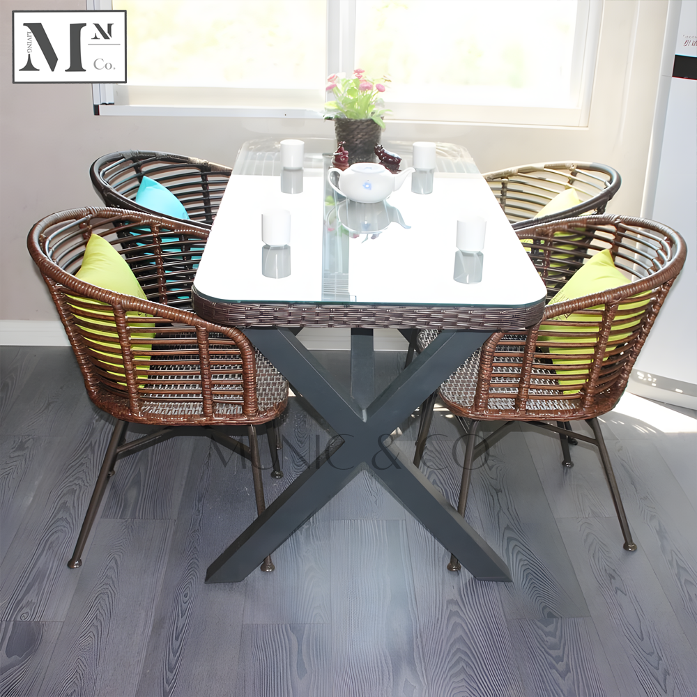 NATURA Dining Set. PE Rattan Outdoor Dining Set.  Indoor Dining Set