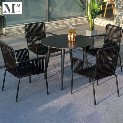 SLOAN Outdoor Dining Set in Black Rattan