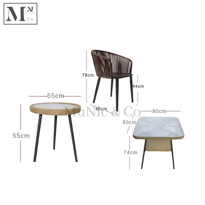 NATURA Petite Table Chair Set. PE Rattan Outdoor Chair and Table