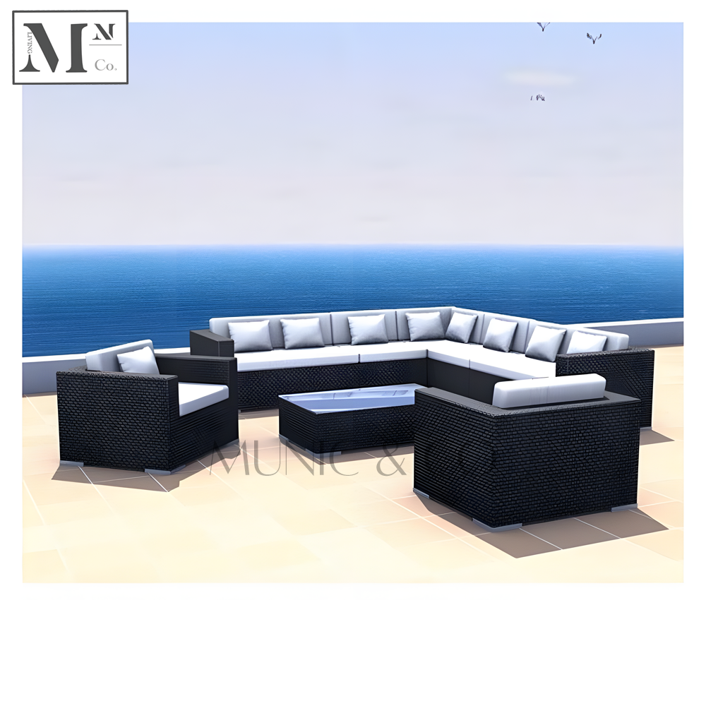 ALISTAIR Modular Outdoor Sofa in PE Rattan Weave.  Customizable Outdoor Sofa