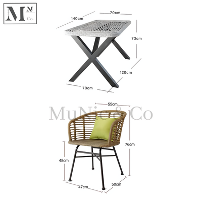 NATURA Dining Set. PE Rattan Outdoor Dining Set.  Indoor Dining Set