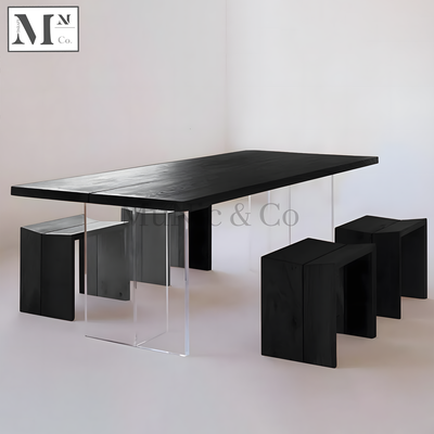 ZANGO Wooden Table on Acrylic Legs. Customisable