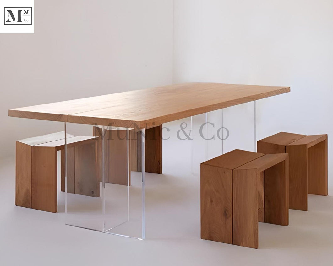 ZANGO Wooden Bench on Acrylic Legs. Customisable