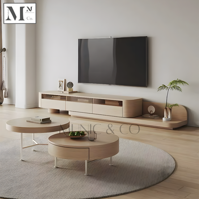 ZENOBIA Japandi Extendable TV Console and Coffee Table