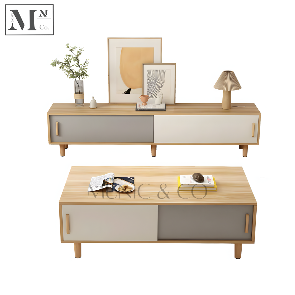 ZEPHYR Modern Wooden TV Console  and Coffee Table