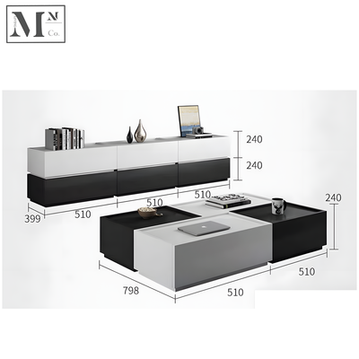 MYLA Contemporary Luxe TV Console and Coffee Table