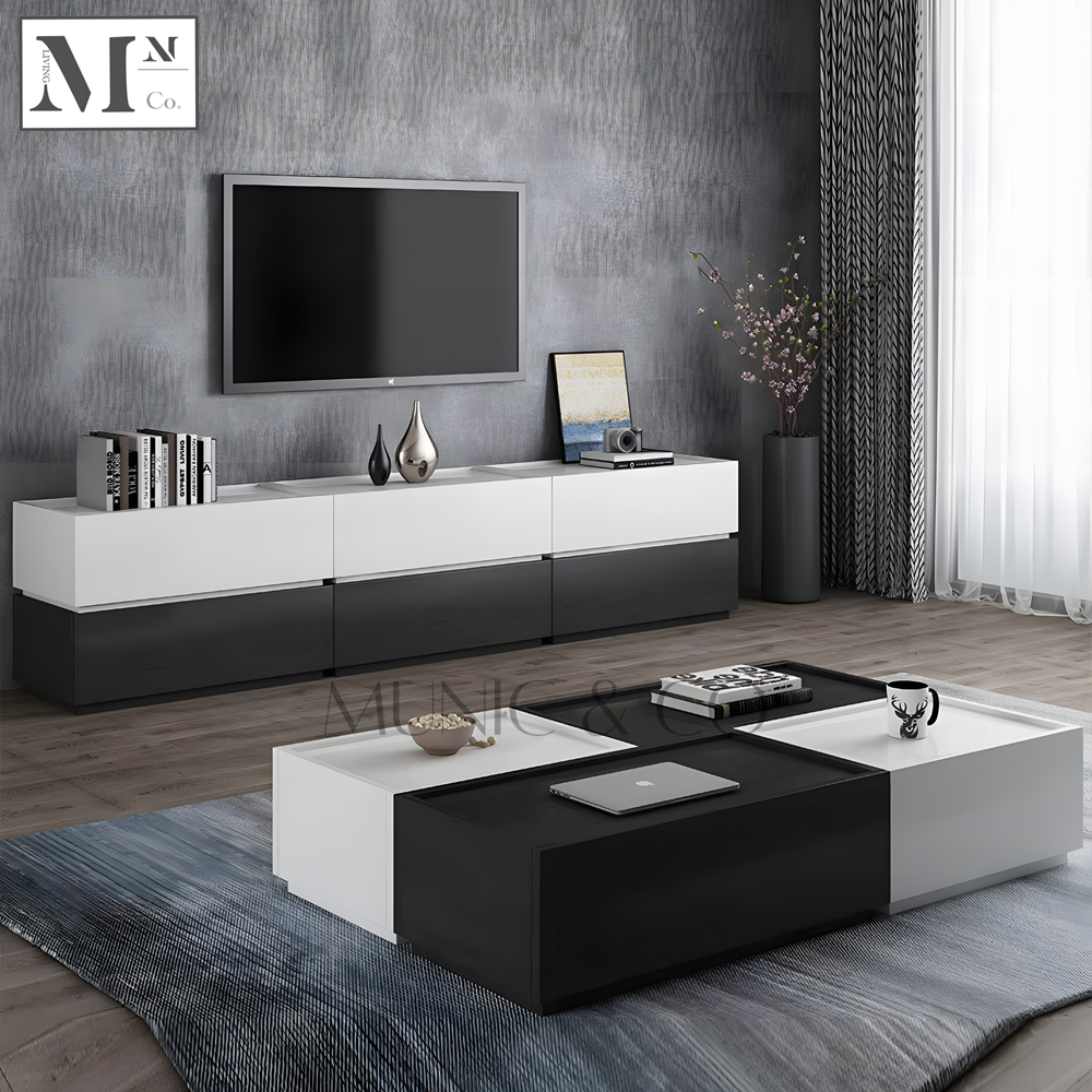 MYLA Contemporary Luxe TV Console and Coffee Table