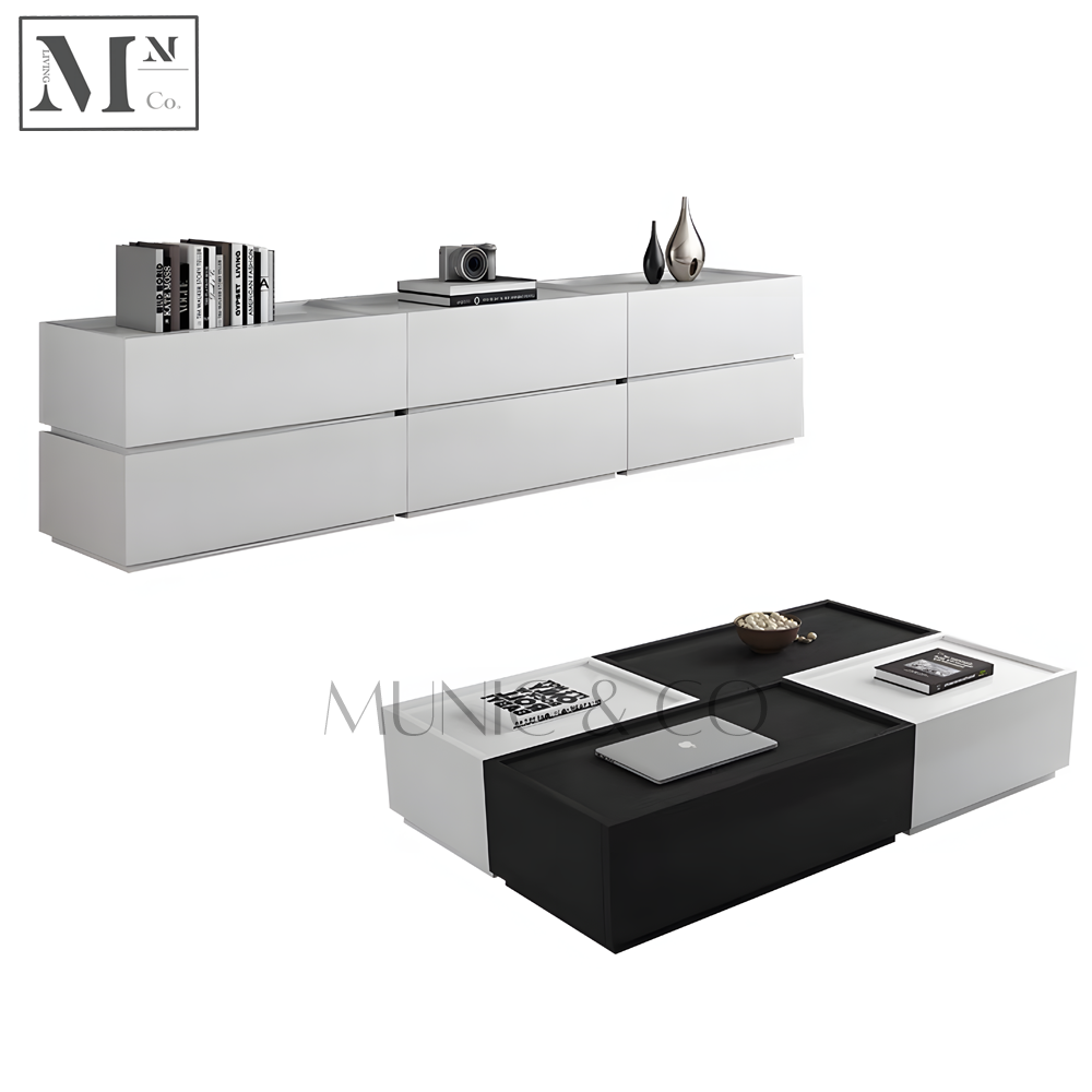 MYLA Contemporary Luxe TV Console and Coffee Table