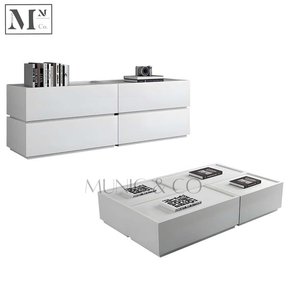 MYLA Contemporary Luxe TV Console and Coffee Table