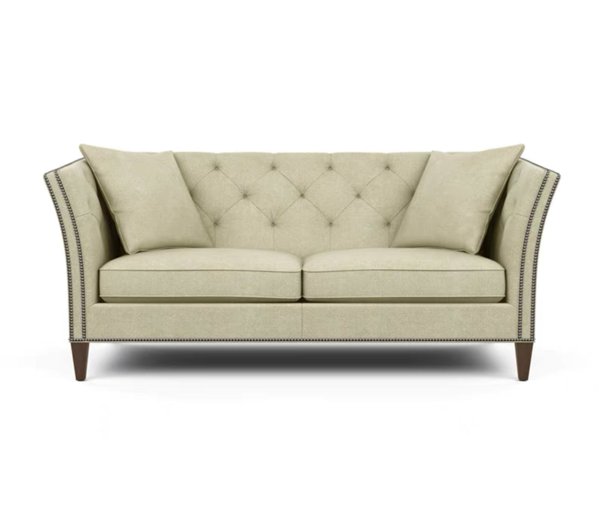 YANNIK Victorian Faux Leather Sofa. Customisable
