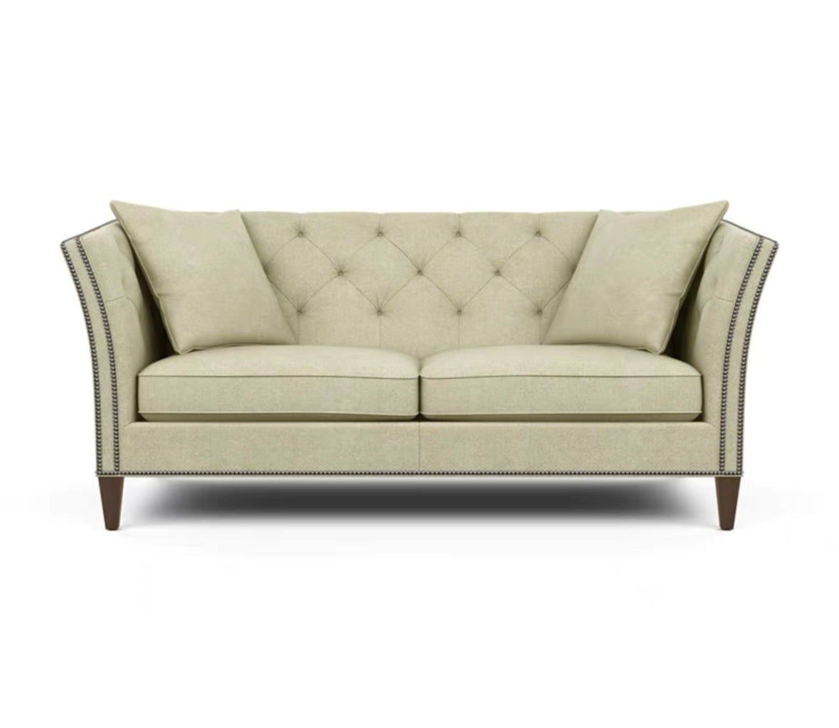 YANNIK Victorian Faux Leather Sofa. Customisable