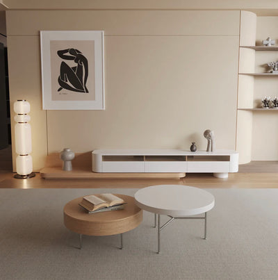 ZENOBIA Japandi Extendable TV Console and Coffee Table