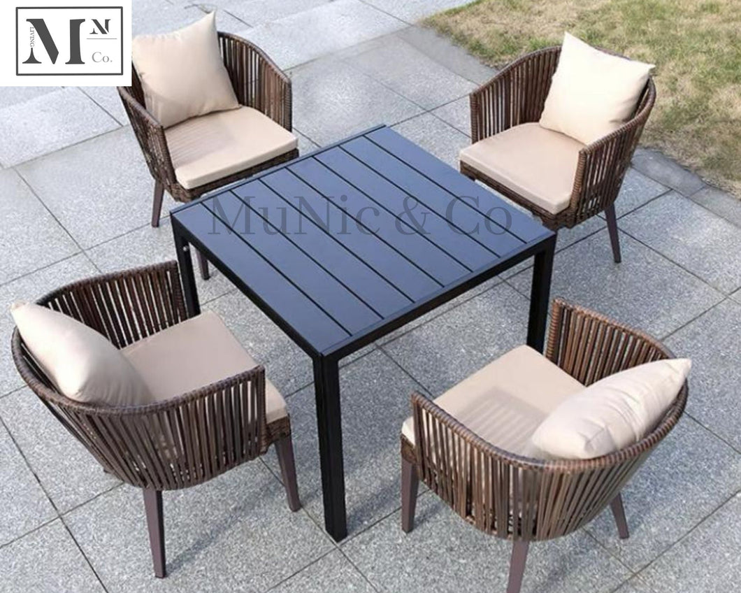 castello outdoor dining tables 80 cm square table (black)