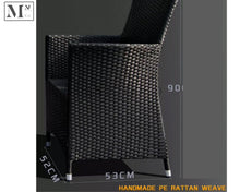 Load image into Gallery viewer, horme outdoor dining chair in rattan weave black 2 piece chairs (no table)
