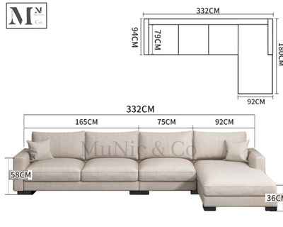 ivenko indoor sofa beige / 3 seater + left arm lounge