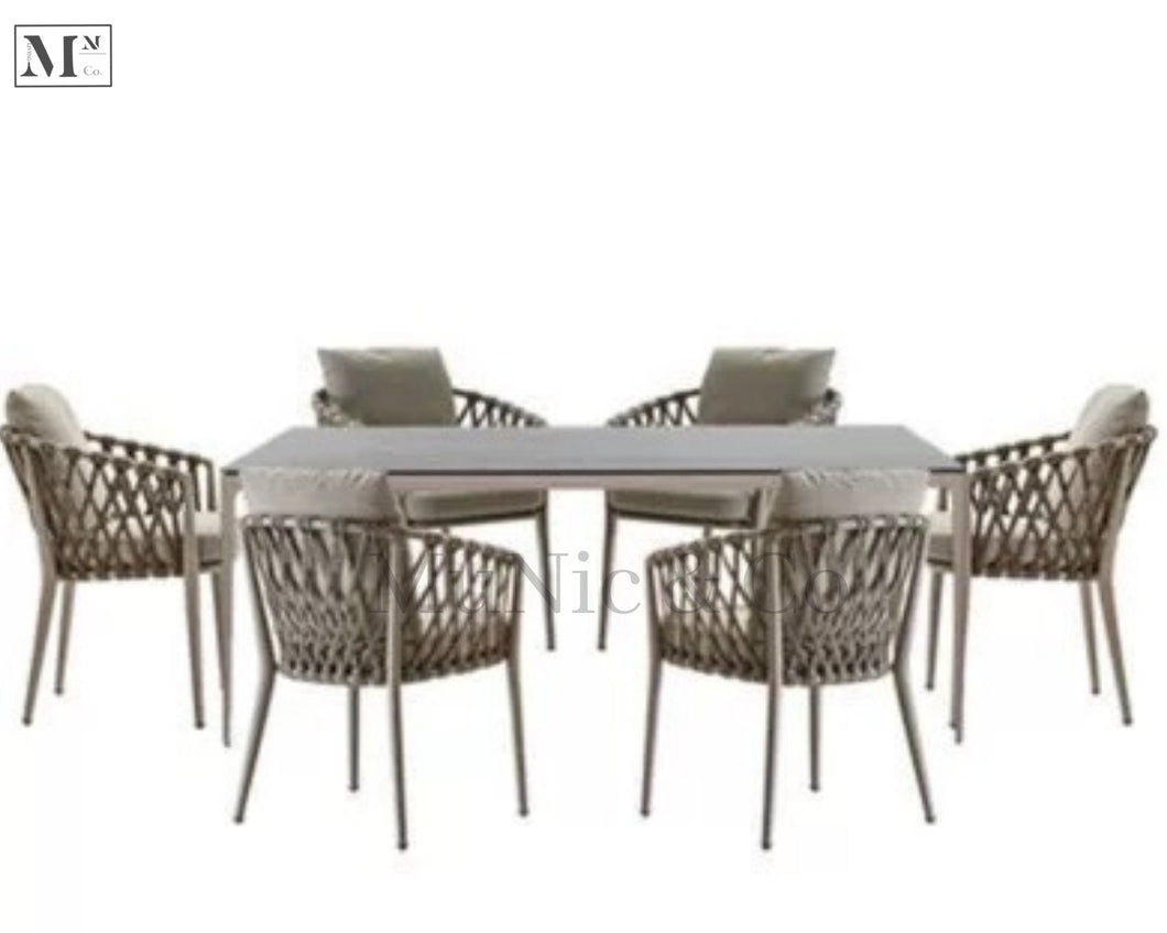 crazy sale. kelly dining set chair in rope weave. set of 7 piece as shown